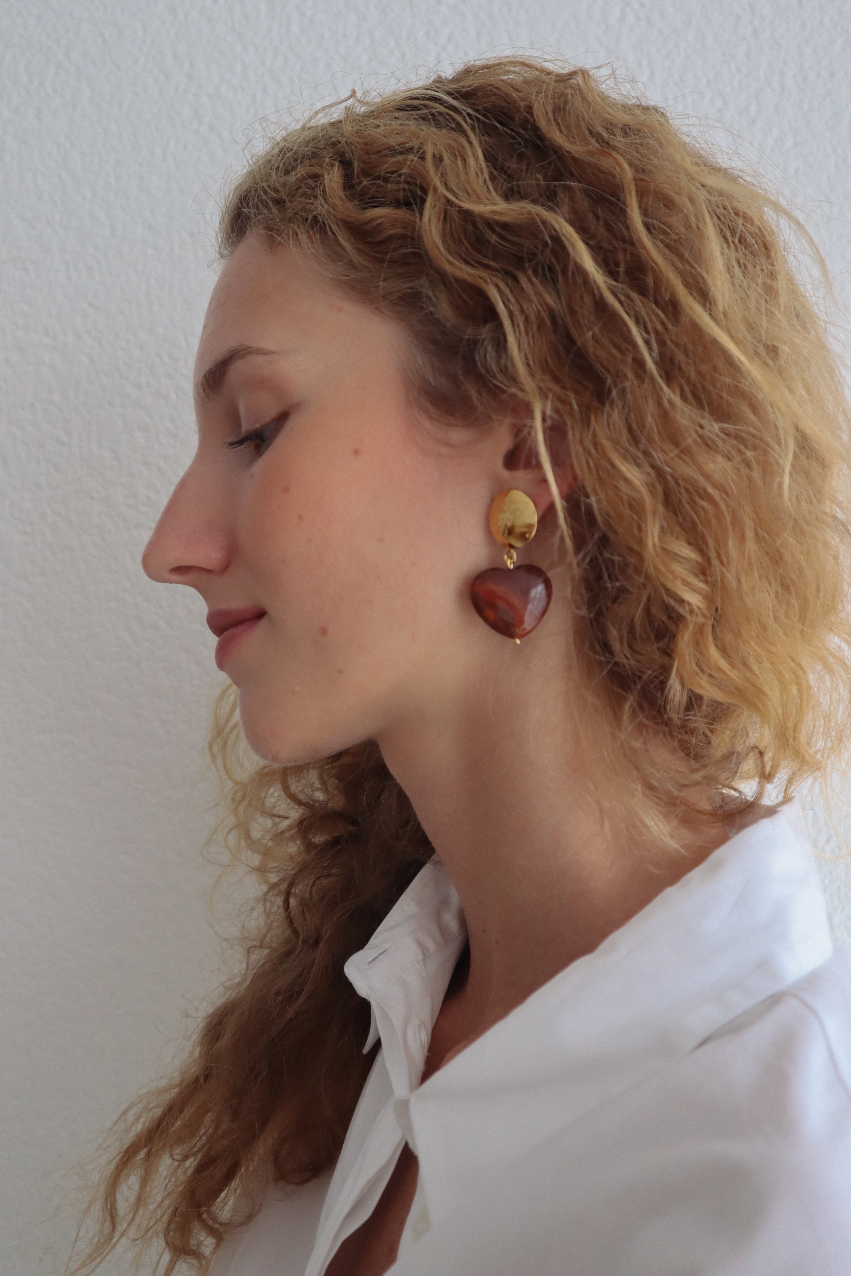 Dionne Red Jasper Earrings - 18K Gold Vermeil