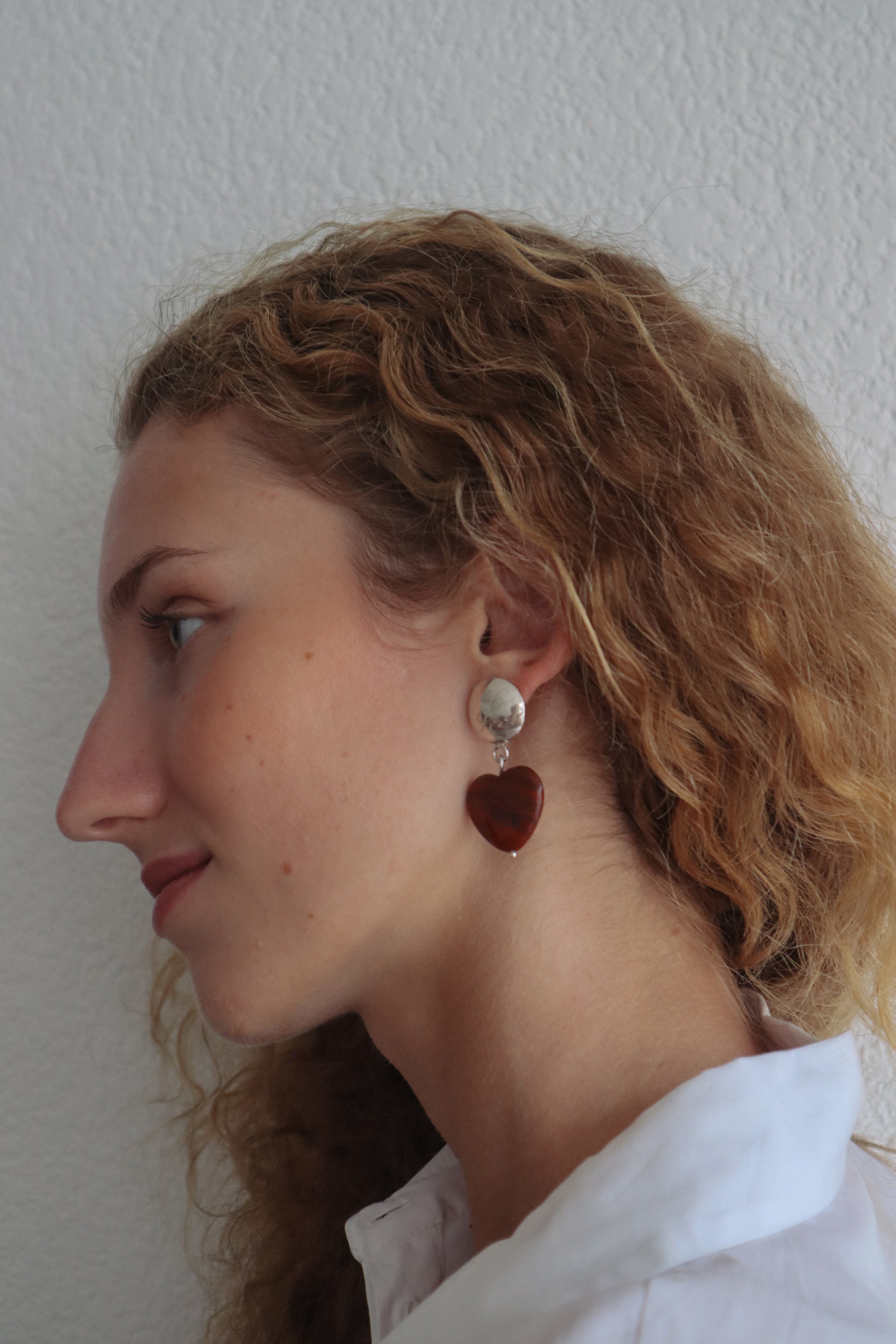 Dionne Red Jasper Earrings - 925 Silver