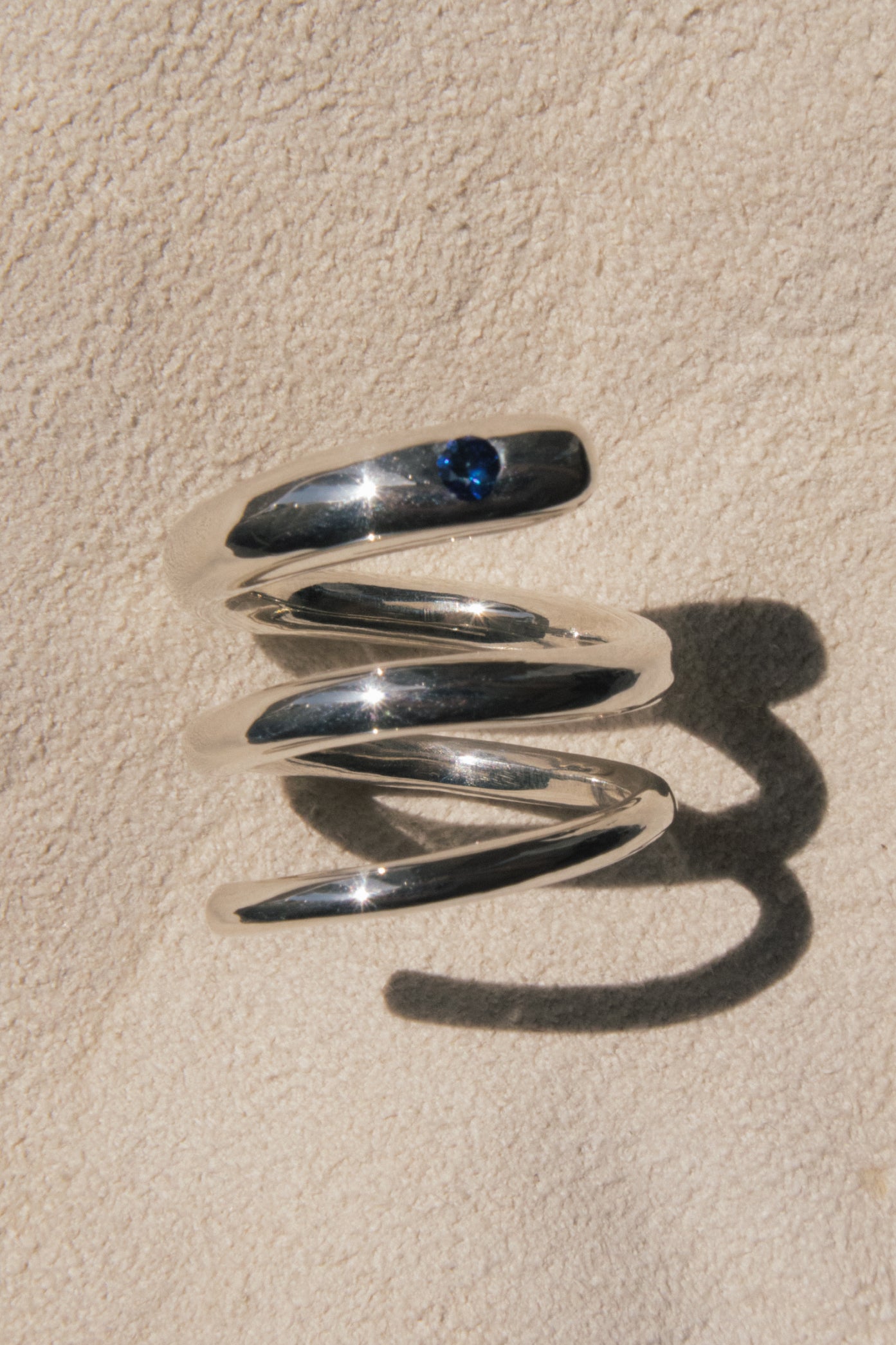 Anillo El Espiral - 925 Plata con gema preciosa