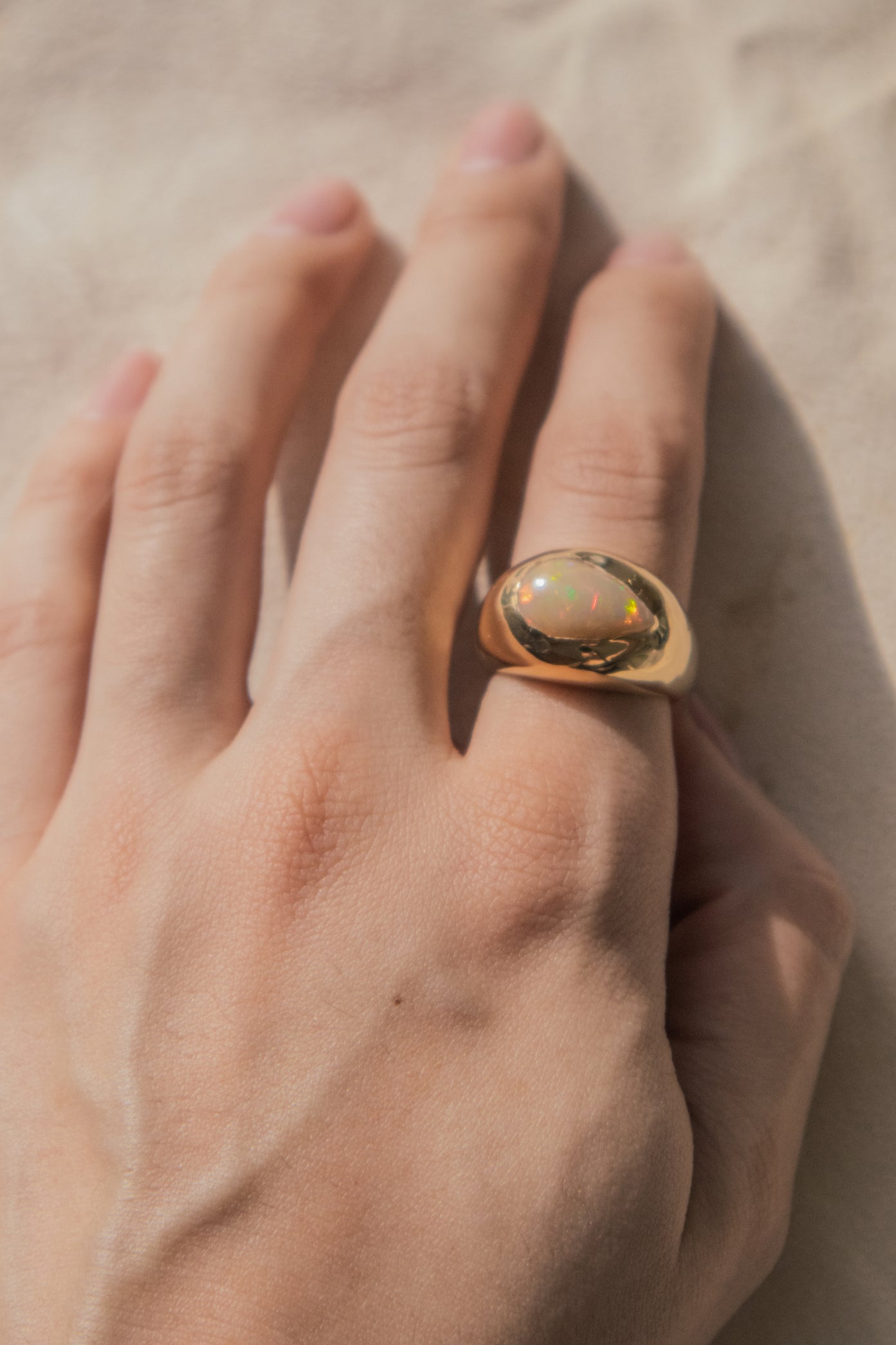 Arp Chunky Opal Ring - 18K Gold Vermeil