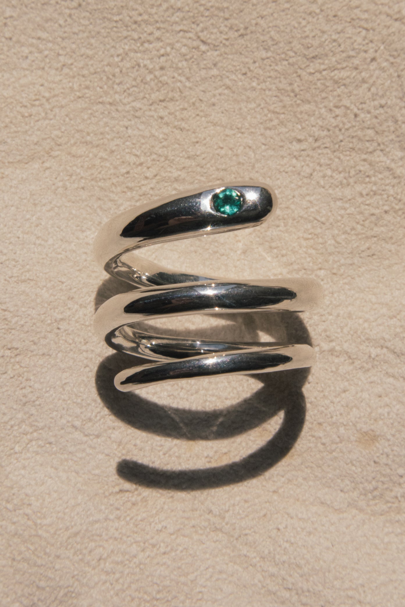 Anillo El Espiral - 925 Plata con gema preciosa